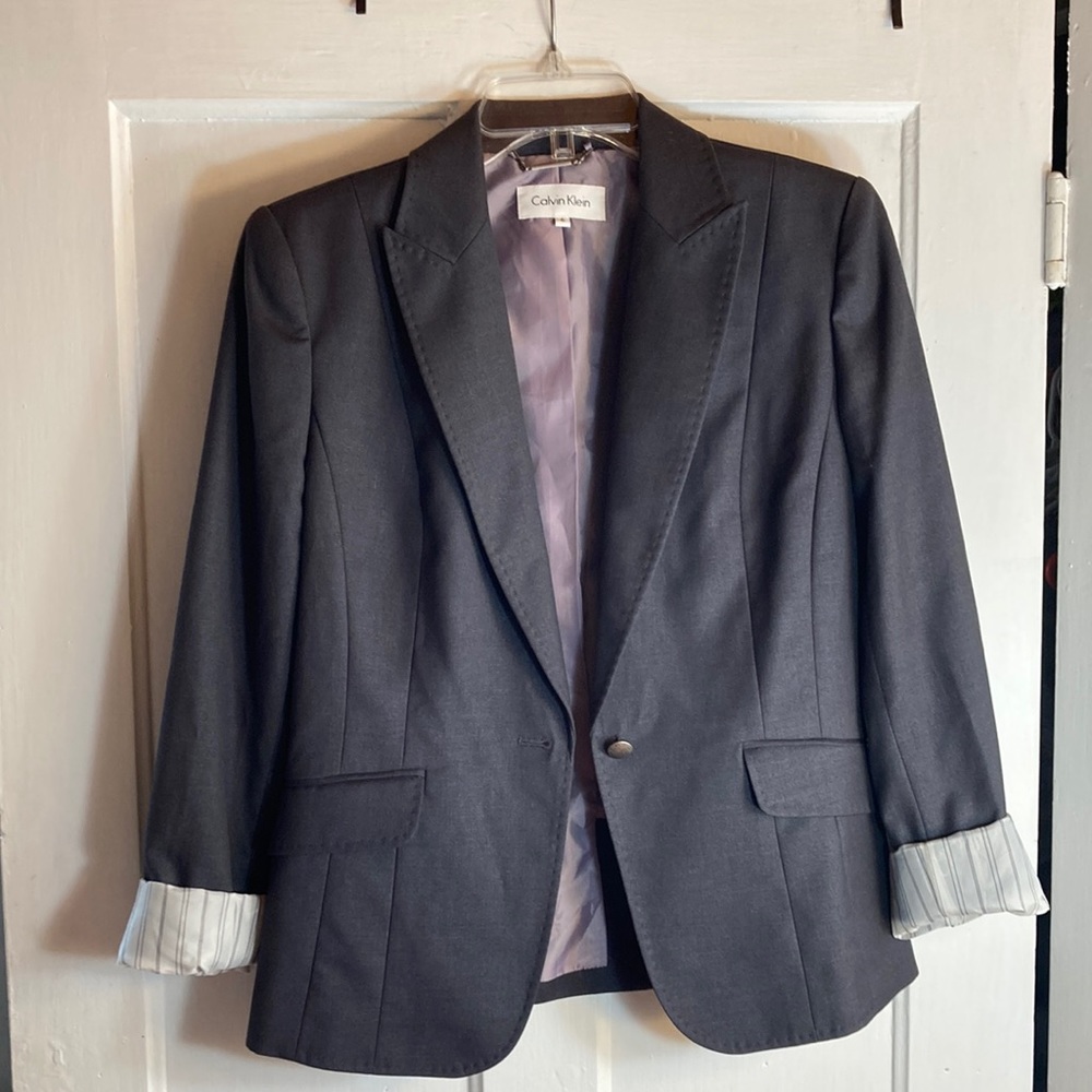 Calvin Klein Blazer, Dark Gray, Size 6